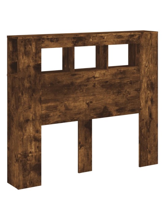 Čelo postele s LED kouřový dub 120 x 18,5 x 103,5 cm kompozit