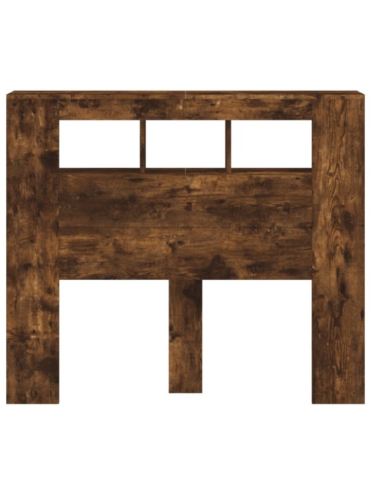 Čelo postele s LED kouřový dub 120 x 18,5 x 103,5 cm kompozit