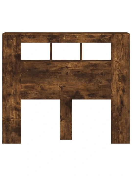 Čelo postele s LED kouřový dub 120 x 18,5 x 103,5 cm kompozit