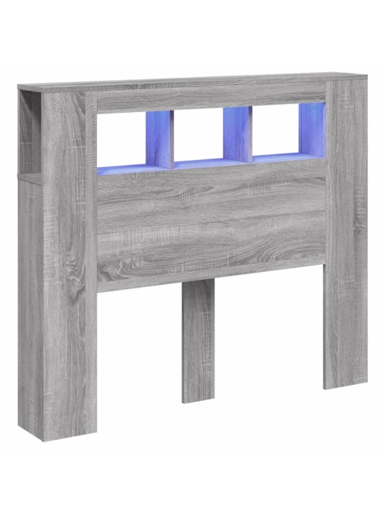 Čelo postele s LED šedé sonoma 120 x 18,5 x 103,5 cm kompozit