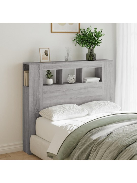 Čelo postele s LED šedé sonoma 120 x 18,5 x 103,5 cm kompozit