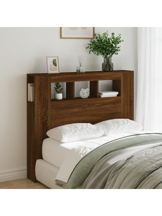 Čelo postele s LED hnědý dub 120x18,5x103,5 cm kompozitní dřevo