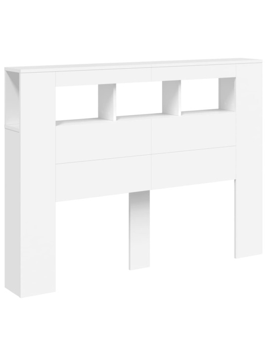 Čelo postele s LED bílé 140 x 18,5 x 103,5 cm kompozitní dřevo