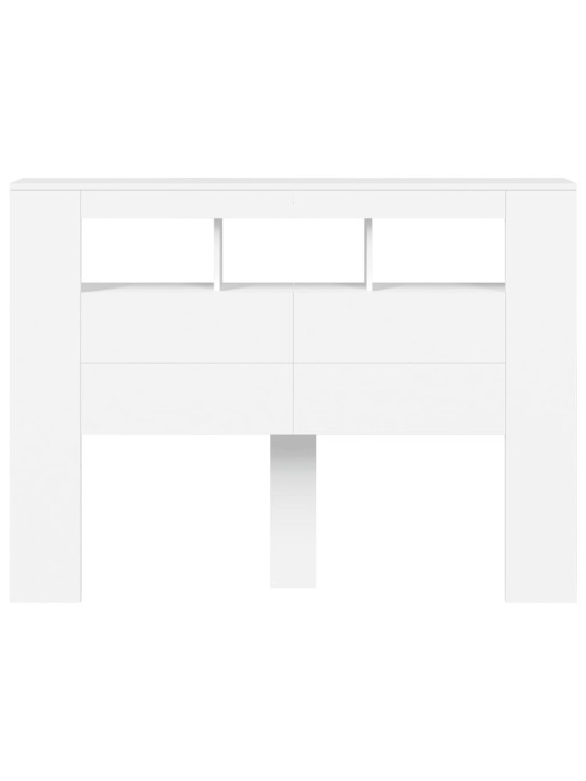 Čelo postele s LED bílé 140 x 18,5 x 103,5 cm kompozitní dřevo