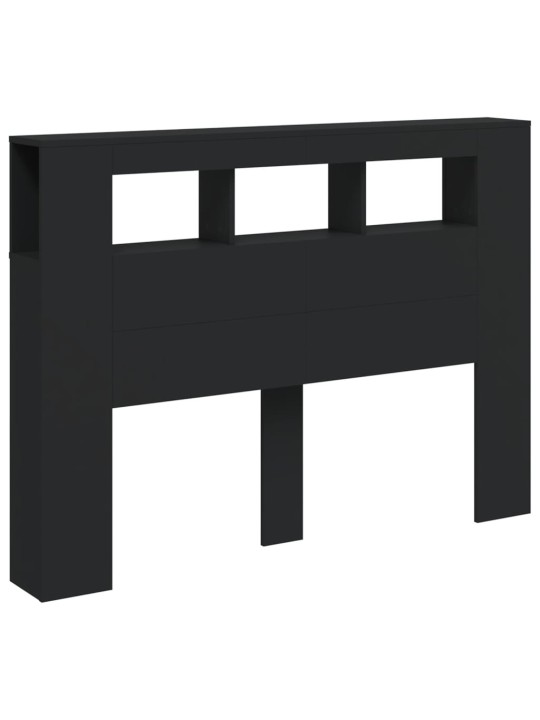Čelo postele s LED černé 140 x 18,5 x 103,5 cm kompozitní dřevo