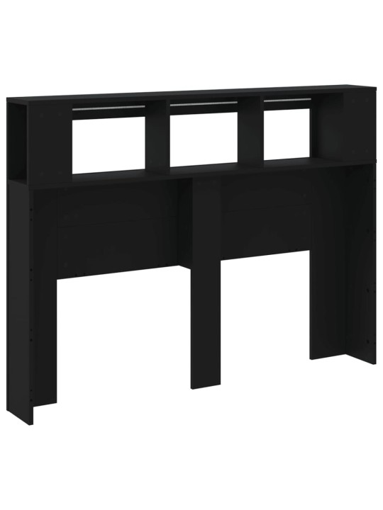 Čelo postele s LED černé 140 x 18,5 x 103,5 cm kompozitní dřevo
