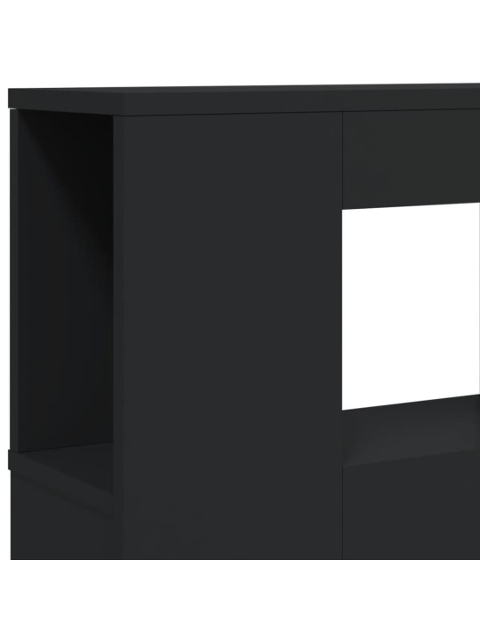 Čelo postele s LED černé 140 x 18,5 x 103,5 cm kompozitní dřevo