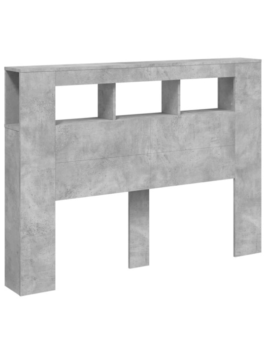 Čelo postele s LED betonově šedé 140 x 18,5 x 103,5 cm kompozit