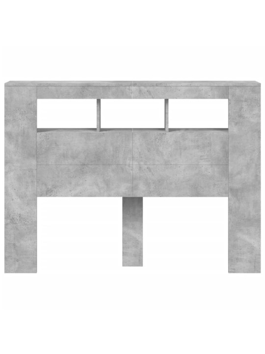 Čelo postele s LED betonově šedé 140 x 18,5 x 103,5 cm kompozit