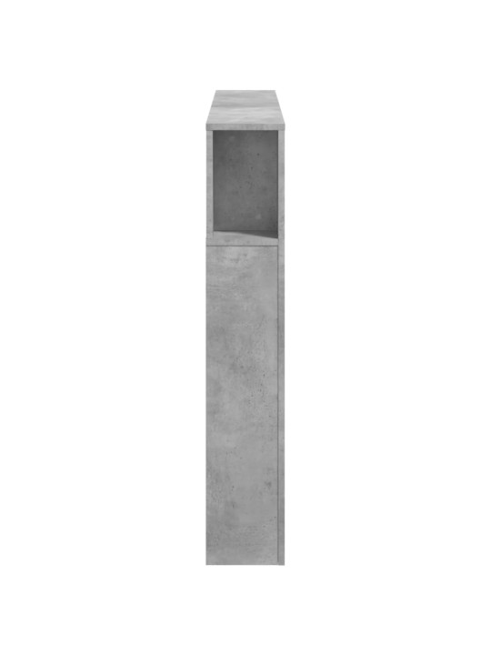 Čelo postele s LED betonově šedé 140 x 18,5 x 103,5 cm kompozit