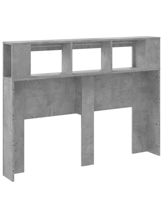 Čelo postele s LED betonově šedé 140 x 18,5 x 103,5 cm kompozit