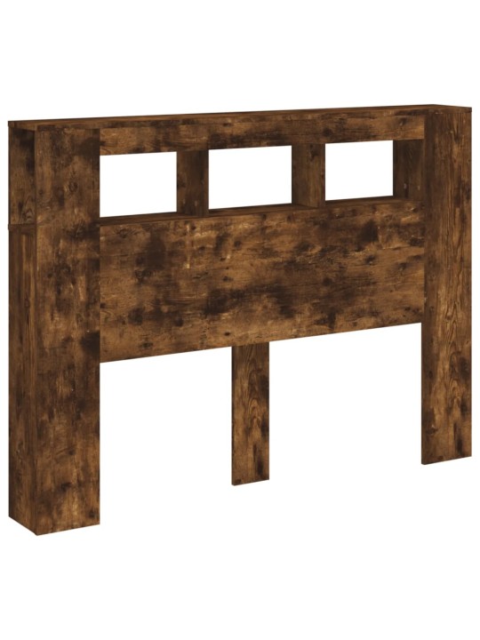 Čelo postele s LED kouřový dub 140 x 18,5 x 103,5 cm kompozit