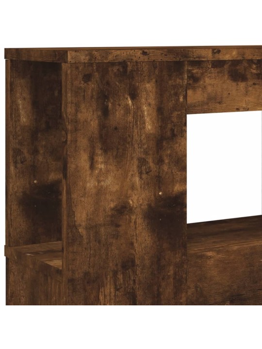 Čelo postele s LED kouřový dub 140 x 18,5 x 103,5 cm kompozit