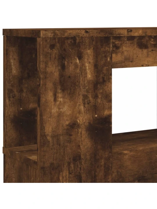 Čelo postele s LED kouřový dub 140 x 18,5 x 103,5 cm kompozit