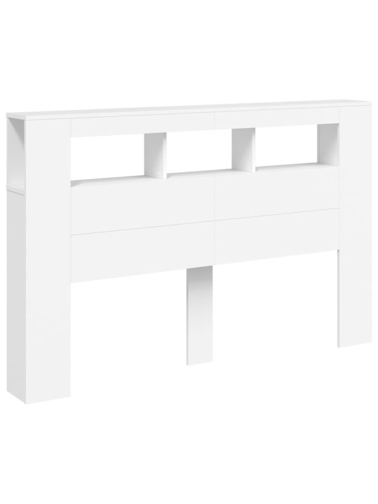 Čelo postele s LED bílé 160 x 18,5 x 103,5 cm kompozitní dřevo