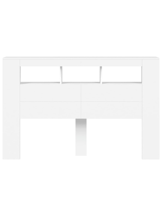 Čelo postele s LED bílé 160 x 18,5 x 103,5 cm kompozitní dřevo