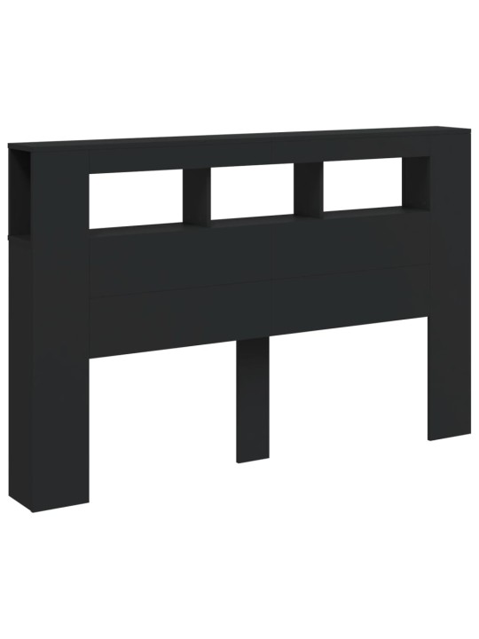Čelo postele s LED černé 160 x 18,5 x 103,5 cm kompozitní dřevo