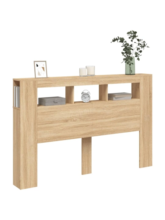 Čelo postele s LED dub sonoma 160 x 18,5 x 103,5 cm kompozit