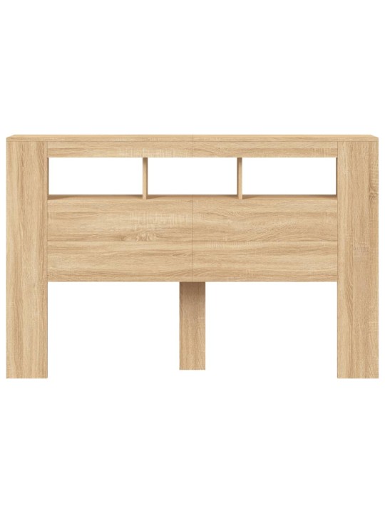 Čelo postele s LED dub sonoma 160 x 18,5 x 103,5 cm kompozit