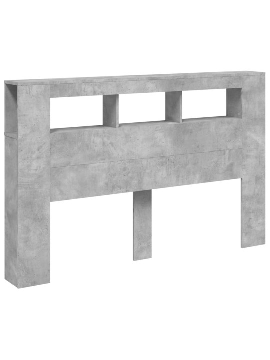 Čelo postele s LED betonově šedé 160 x 18,5 x 103,5 cm kompozit