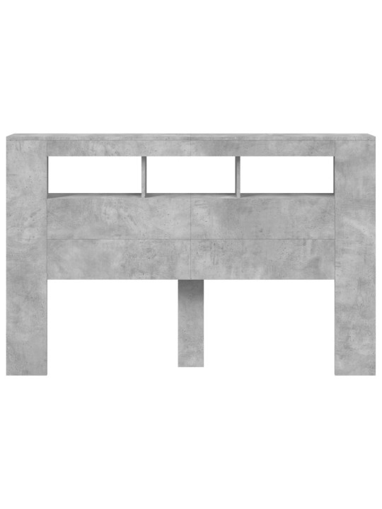 Čelo postele s LED betonově šedé 160 x 18,5 x 103,5 cm kompozit