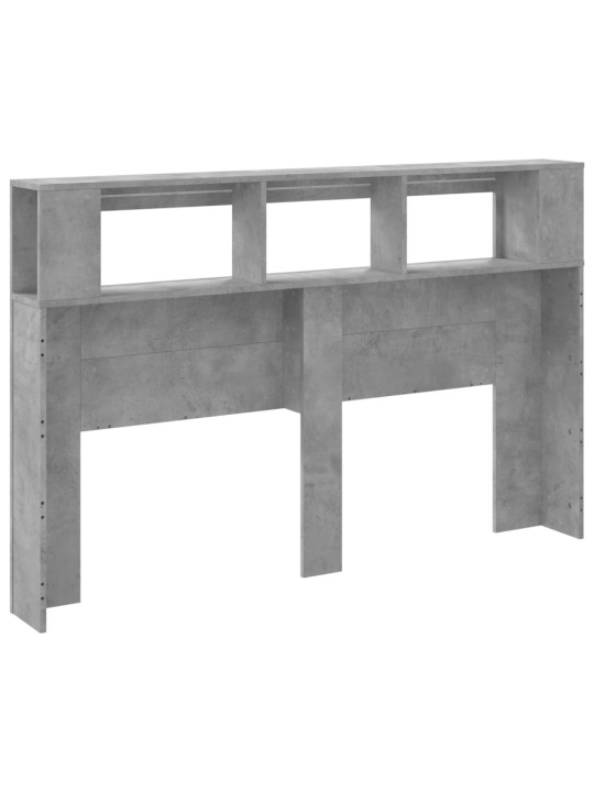 Čelo postele s LED betonově šedé 160 x 18,5 x 103,5 cm kompozit