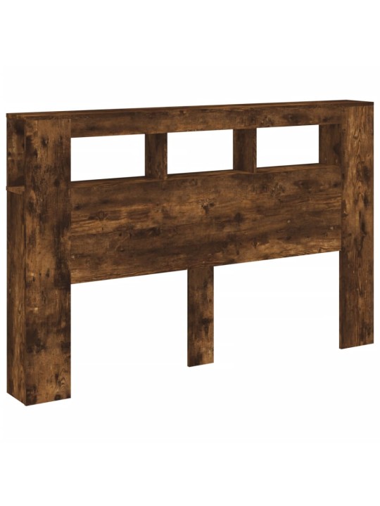 Čelo postele s LED kouřový dub 160 x 18,5 x 103,5 cm kompozit
