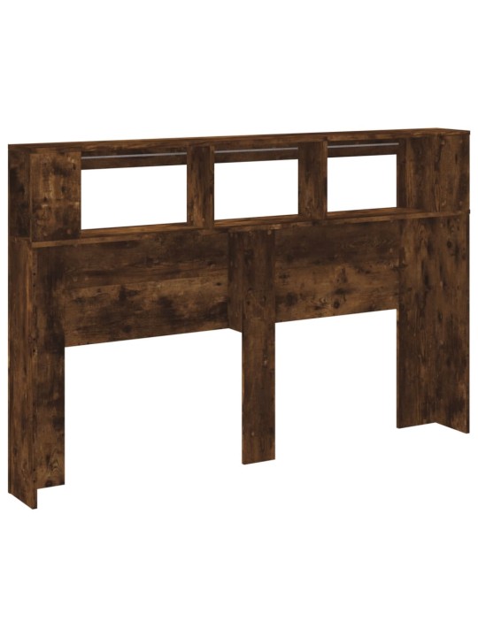 Čelo postele s LED kouřový dub 160 x 18,5 x 103,5 cm kompozit