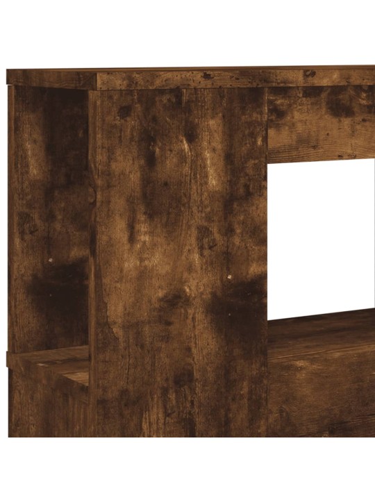 Čelo postele s LED kouřový dub 160 x 18,5 x 103,5 cm kompozit