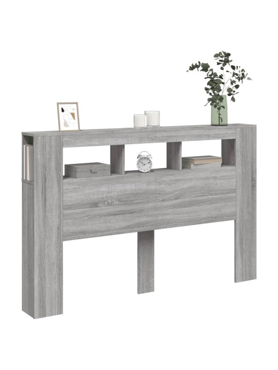 Čelo postele s LED šedé sonoma 160 x 18,5 x 103,5 cm kompozit