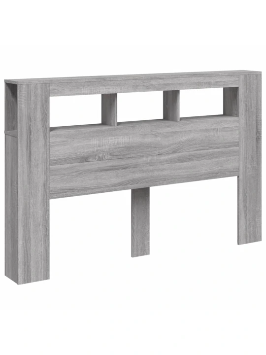 Čelo postele s LED šedé sonoma 160 x 18,5 x 103,5 cm kompozit