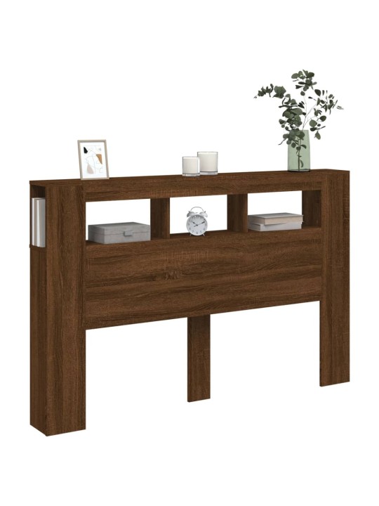 Čelo postele s LED hnědý dub 160x18,5x103,5 cm kompozitní dřevo
