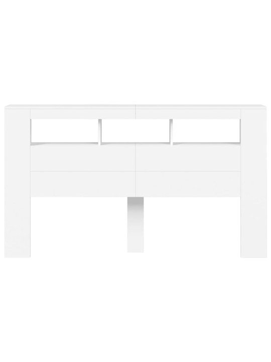 Čelo postele s LED bílé 180 x 18,5 x 103,5 cm kompozitní dřevo
