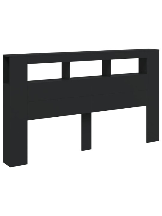 Čelo postele s LED černé 180 x 18,5 x 103,5 cm kompozitní dřevo