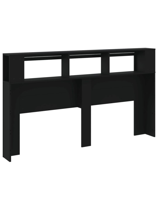 Čelo postele s LED černé 180 x 18,5 x 103,5 cm kompozitní dřevo