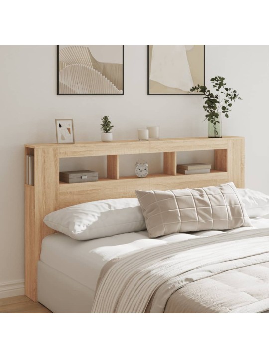 Čelo postele s LED dub sonoma 180 x 18,5 x 103,5 cm kompozit
