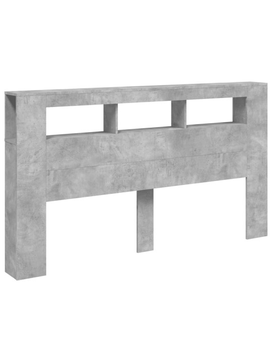 Čelo postele s LED betonově šedé 180 x 18,5 x 103,5 cm kompozit