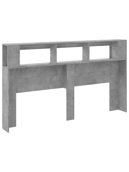 Čelo postele s LED betonově šedé 180 x 18,5 x 103,5 cm kompozit