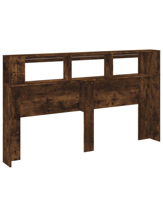 Čelo postele s LED kouřový dub 180 x 18,5 x 103,5 cm kompozit