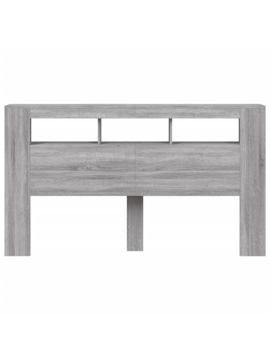 Čelo postele s LED šedé sonoma 180 x 18,5 x 103,5 cm kompozit