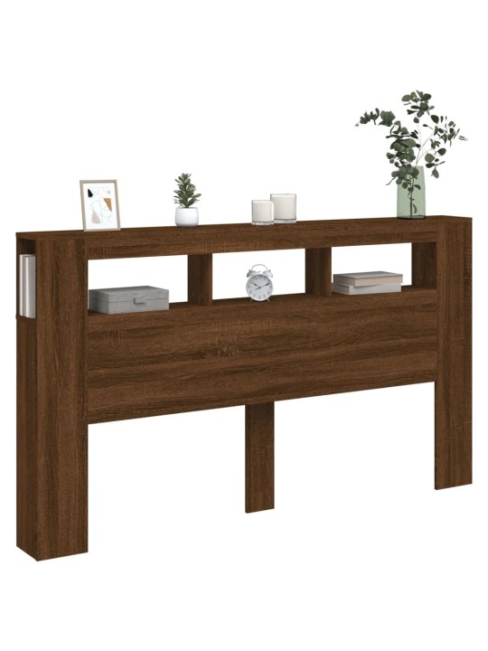 Čelo postele s LED hnědý dub 180x18,5x103,5 cm kompozitní dřevo