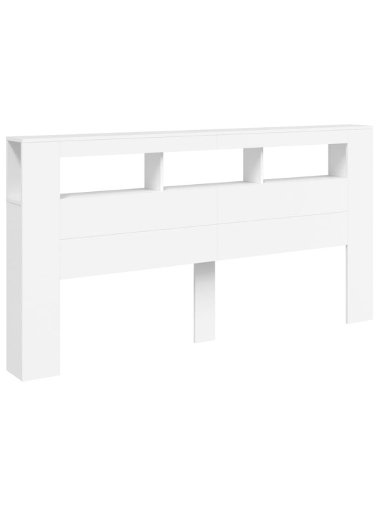 Čelo postele s LED bílé 200 x 18,5 x 103,5 cm kompozitní dřevo