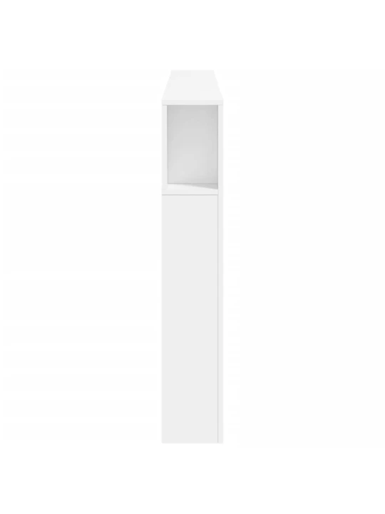Čelo postele s LED bílé 200 x 18,5 x 103,5 cm kompozitní dřevo