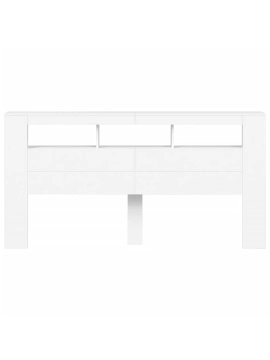 Čelo postele s LED bílé 200 x 18,5 x 103,5 cm kompozitní dřevo