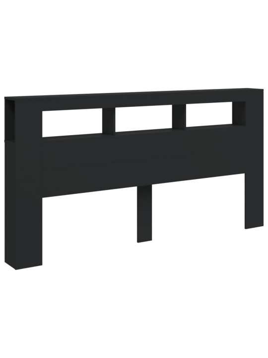 Čelo postele s LED černé 200 x 18,5 x 103,5 cm kompozitní dřevo