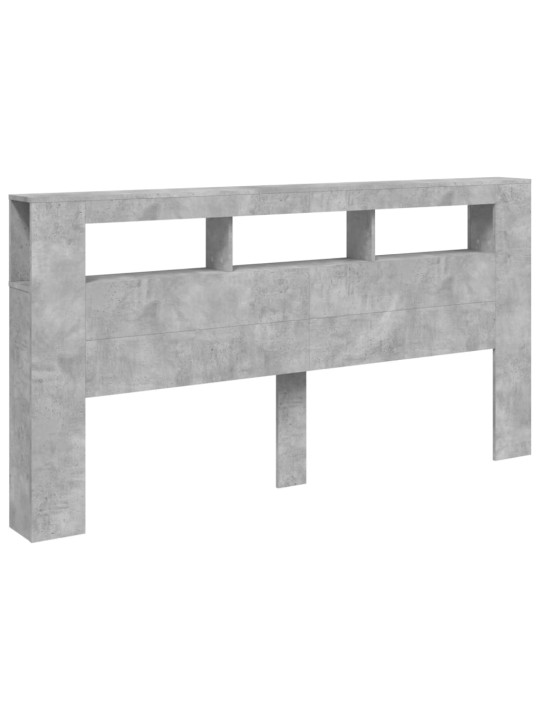 Čelo postele s LED betonově šedé 200 x 18,5 x 103,5 cm kompozit