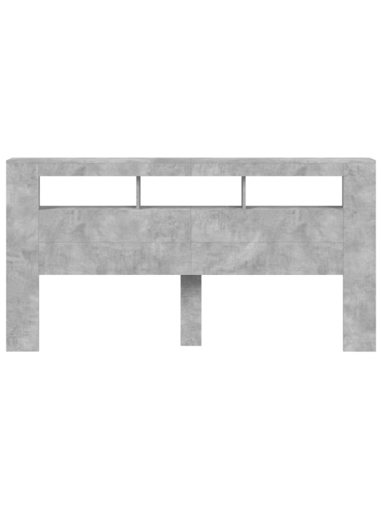 Čelo postele s LED betonově šedé 200 x 18,5 x 103,5 cm kompozit