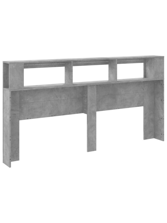 Čelo postele s LED betonově šedé 200 x 18,5 x 103,5 cm kompozit
