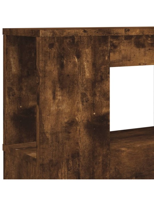 Čelo postele s LED kouřový dub 200 x 18,5 x 103,5 cm kompozit