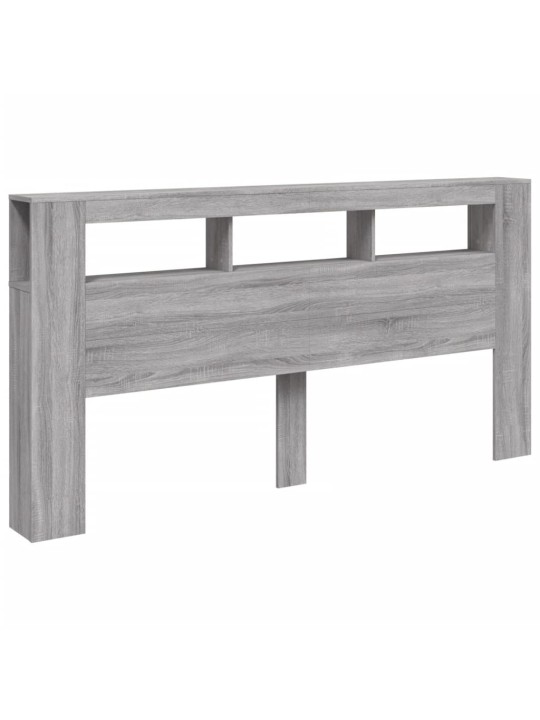 Čelo postele s LED šedé sonoma 200 x 18,5 x 103,5 cm kompozit